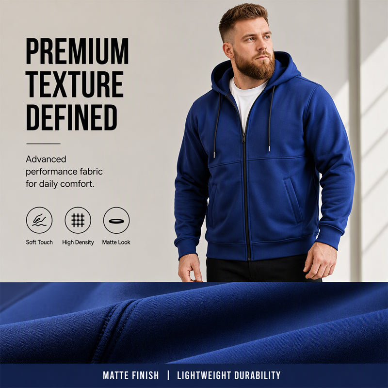 ☁️Comfort & Versatile, Everyday Casual👕 Men's Casual Warm Zip-Up Hooded Jacket – Soft Fabric & Relaxed Fit | Easy to Style, Warm & Cozy ✨