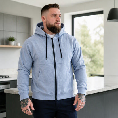 ☁️Comfort & Versatile, Everyday Casual👕 Men's Casual Warm Zip-Up Hooded Jacket – Soft Fabric & Relaxed Fit | Easy to Style, Warm & Cozy ✨