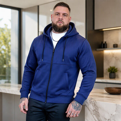 ☁️Comfort & Versatile, Everyday Casual👕 Men's Casual Warm Zip-Up Hooded Jacket – Soft Fabric & Relaxed Fit | Easy to Style, Warm & Cozy ✨