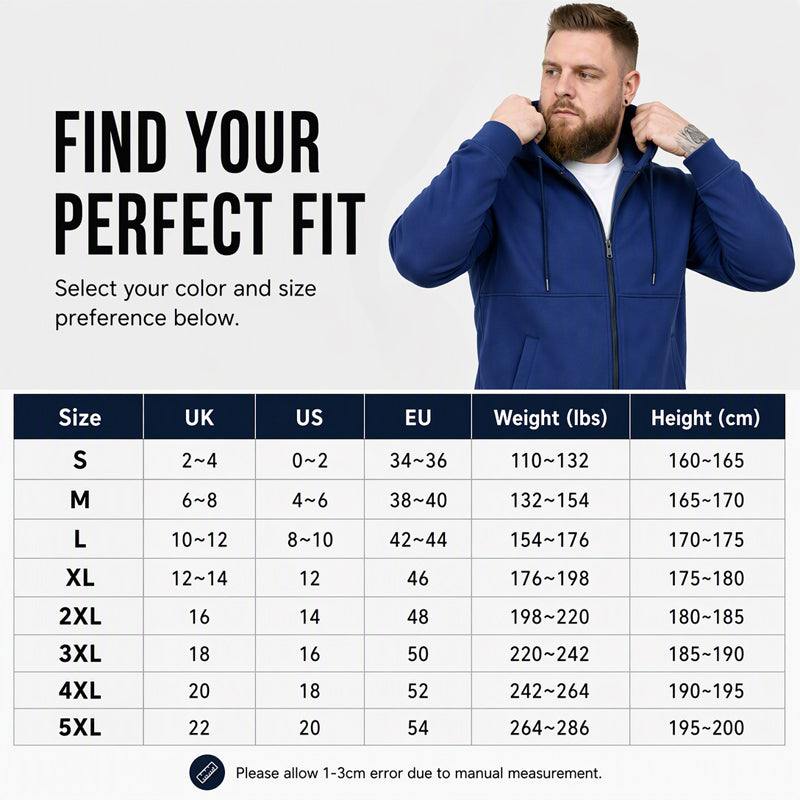 ☁️Comfort & Versatile, Everyday Casual👕 Men's Casual Warm Zip-Up Hooded Jacket – Soft Fabric & Relaxed Fit | Easy to Style, Warm & Cozy ✨