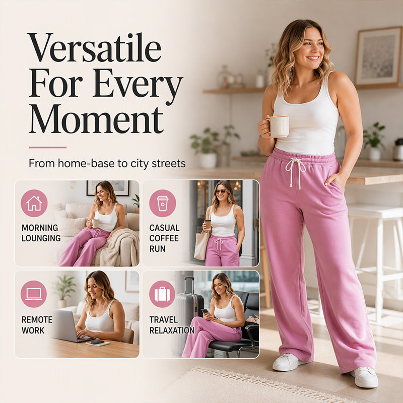 👖 Women's High-Waisted Wide-Leg Sweatpants – Draping Fabric & High Waist | Easy to Style, Fashionable & Chic ✨