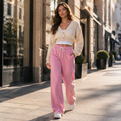 👖 Women's High-Waisted Wide-Leg Sweatpants – Draping Fabric & High Waist | Easy to Style, Fashionable & Chic ✨