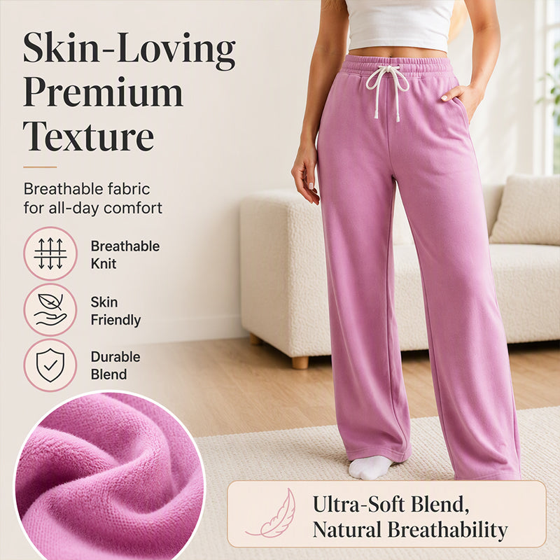 👖 Women's High-Waisted Wide-Leg Sweatpants – Draping Fabric & High Waist | Easy to Style, Fashionable & Chic ✨