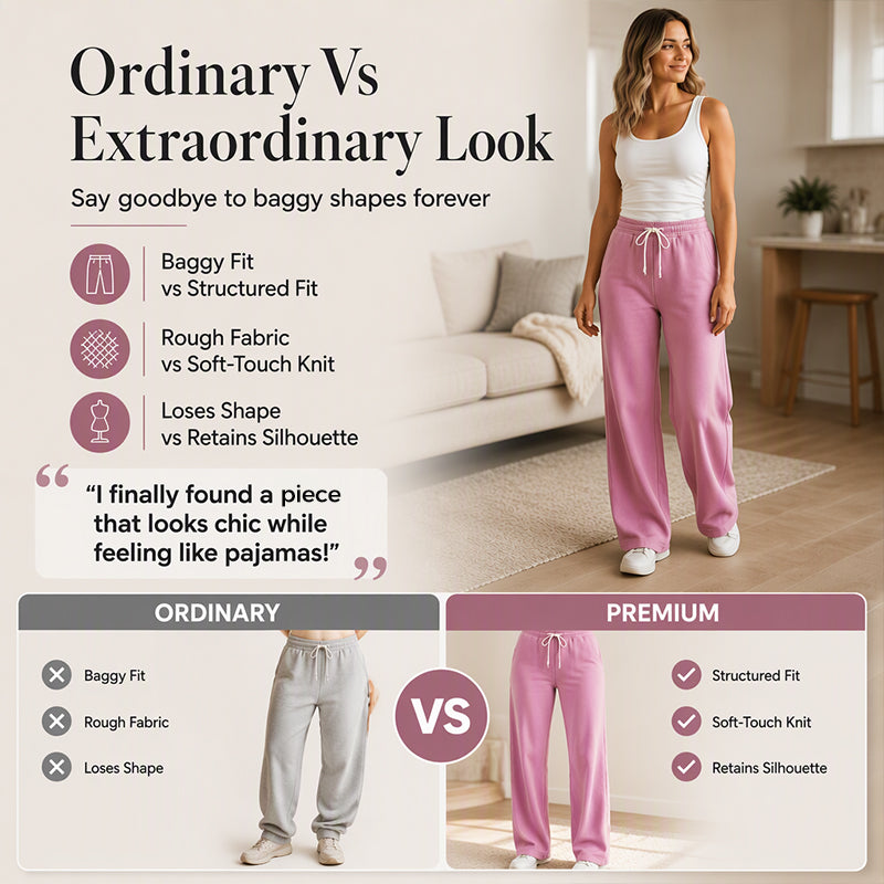👖 Women's High-Waisted Wide-Leg Sweatpants – Draping Fabric & High Waist | Easy to Style, Fashionable & Chic ✨