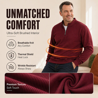 🧥 Men's Warm-Lined Ribbed Sweatshirt – Soft & Cozy, Fall & Winter Warmth ✨
