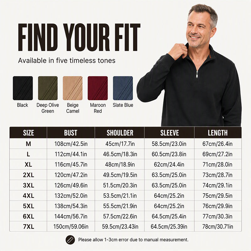 🧥 Men's Warm-Lined Ribbed Sweatshirt – Soft & Cozy, Fall & Winter Warmth ✨
