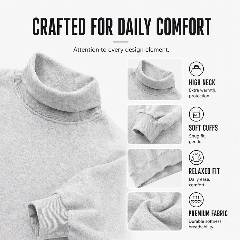 ☁️Soft & Skin-Friendly, Layer or Wear Alone👚 Women's Casual Mock Neck Sweatshirt – Breathable & Versatile ✨
