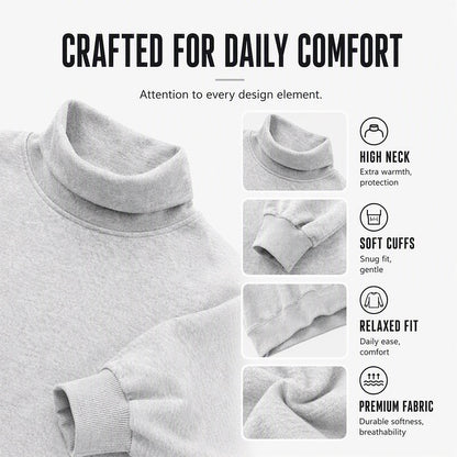 ☁️Soft & Skin-Friendly, Layer or Wear Alone👚 Women's Casual Mock Neck Sweatshirt – Breathable & Versatile ✨