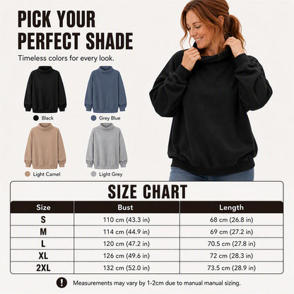 ☁️Soft & Skin-Friendly, Layer or Wear Alone👚 Women's Casual Mock Neck Sweatshirt – Breathable & Versatile ✨