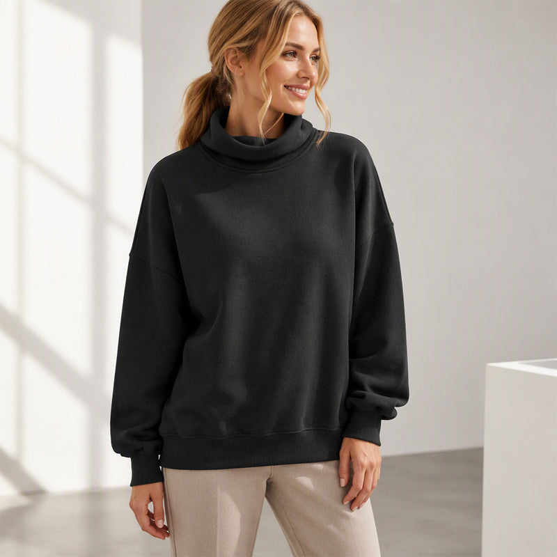 ☁️Soft & Skin-Friendly, Layer or Wear Alone👚 Women's Casual Mock Neck Sweatshirt – Breathable & Versatile ✨