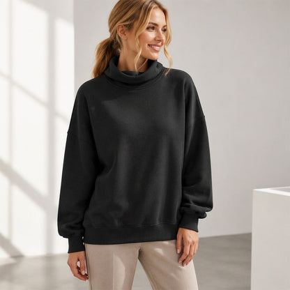 ☁️Soft & Skin-Friendly, Layer or Wear Alone👚 Women's Casual Mock Neck Sweatshirt – Breathable & Versatile ✨