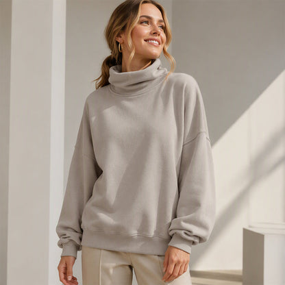 ☁️Soft & Skin-Friendly, Layer or Wear Alone👚 Women's Casual Mock Neck Sweatshirt – Breathable & Versatile ✨