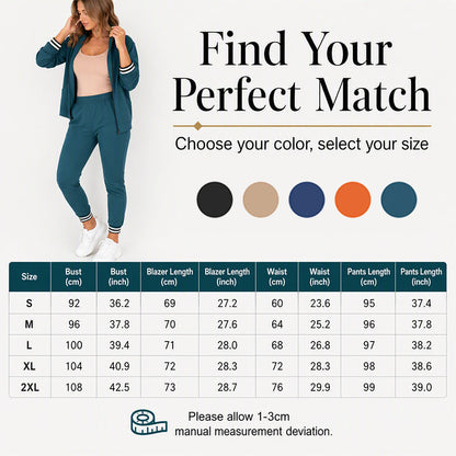 👖 Women's Open Front Blazer & Pants Set – Soft & Skin-Friendly, Free Movement ✨
