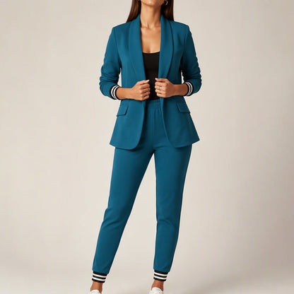 👖 Women's Open Front Blazer & Pants Set – Soft & Skin-Friendly, Free Movement ✨