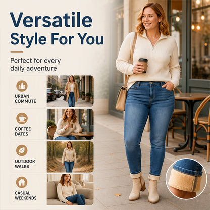 👖 Women's Casual Stretchy High-Waisted Jeans | Comfort Stretch & Flattering Fit ✨