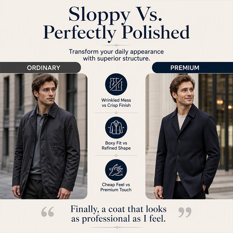 🧥Classic Single-Breasted, Casual & Versatile🌬️ Men's Casual Single-Breasted Trench Coat – Classic Lapel & Button Front ✨