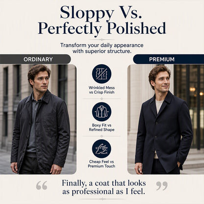 🧥Classic Single-Breasted, Casual & Versatile🌬️ Men's Casual Single-Breasted Trench Coat – Classic Lapel & Button Front ✨