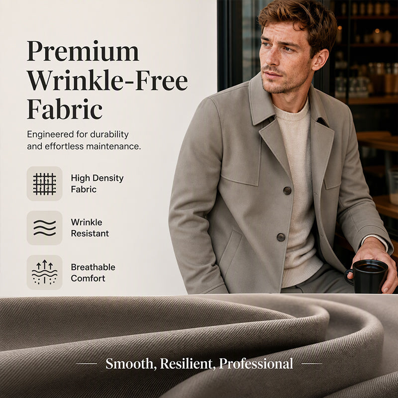 🧥Classic Single-Breasted, Casual & Versatile🌬️ Men's Casual Single-Breasted Trench Coat – Classic Lapel & Button Front ✨