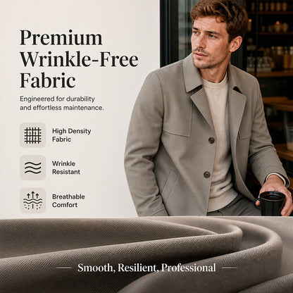 🧥Classic Single-Breasted, Casual & Versatile🌬️ Men's Casual Single-Breasted Trench Coat – Classic Lapel & Button Front ✨