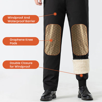 🧥Three-Layer Warmth, Graphene Knee Protection❄️ Men's Thermal Padded Pants – Heat-Locking & Knee Warmth, Lightweight Comfort ✨