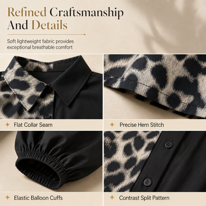 👗Belted Waist, Slimming Fit🐆 Women's Leopard Patchwork Mini Dress – with Belt, Flattering Silhouette ✨