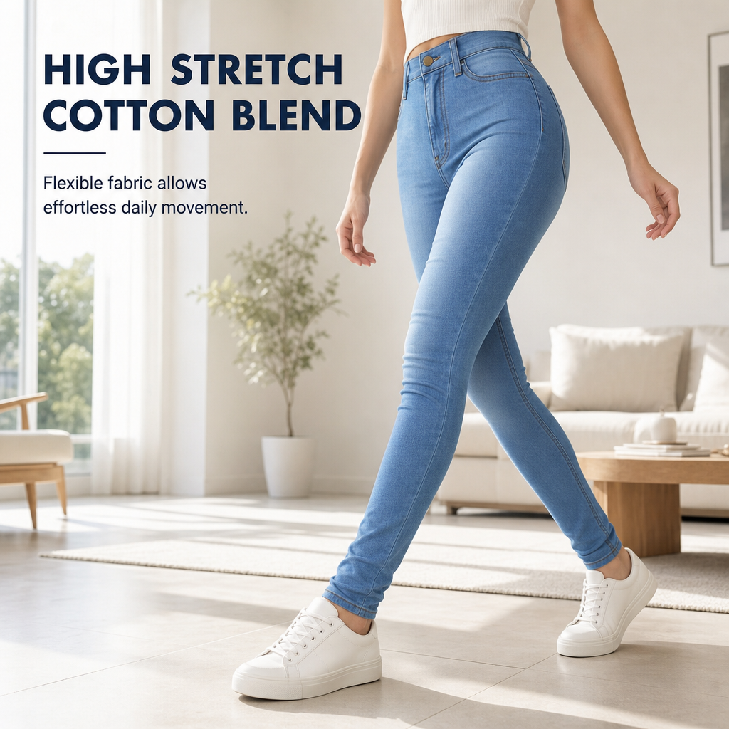 👖High-Waist Sculpting, Slim & Flattering✨ Women's High-Waist Stretch Denim Pencil Pants – Lifts Waistline & Shapes Curves ✨