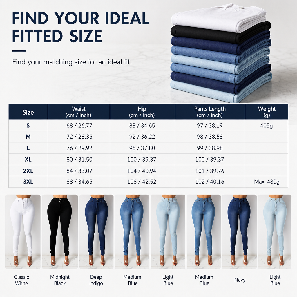 👖High-Waist Sculpting, Slim & Flattering✨ Women's High-Waist Stretch Denim Pencil Pants – Lifts Waistline & Shapes Curves ✨