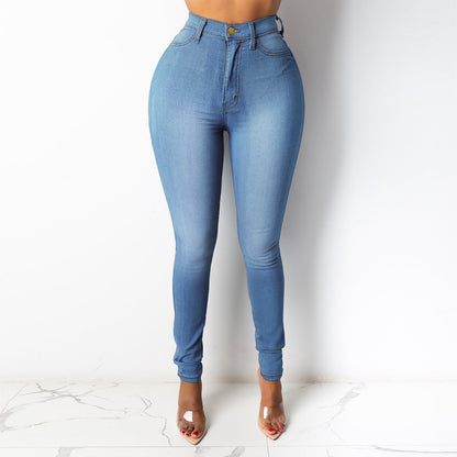 👖High-Waist Sculpting, Slim & Flattering✨ Women's High-Waist Stretch Denim Pencil Pants – Lifts Waistline & Shapes Curves ✨