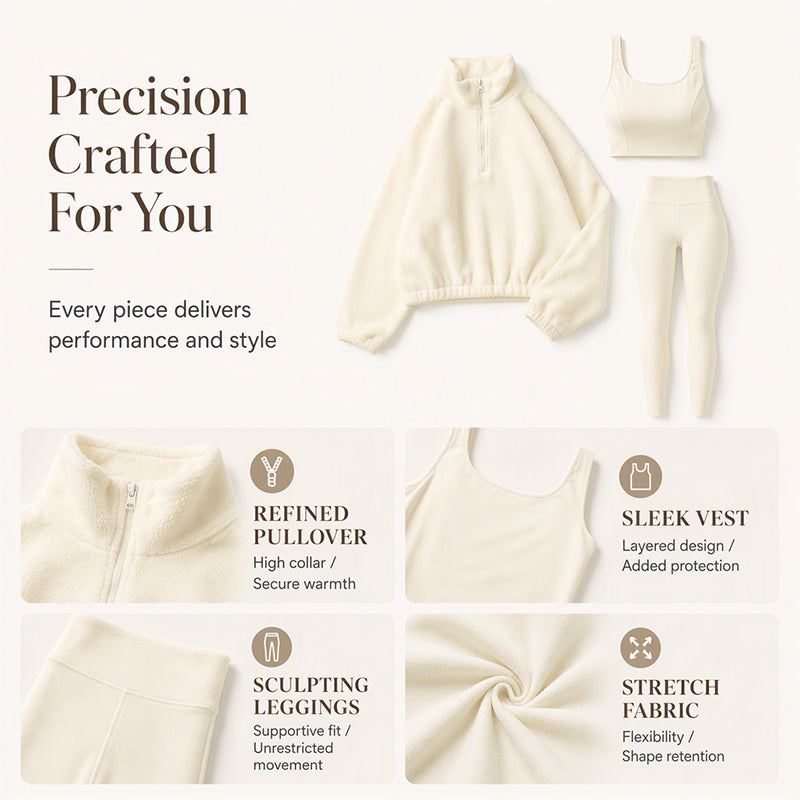 💖Cozy & Skin-Friendly, Sporty Casual👕 Women's Cozy 3-Piece Athletic Set – Soft & Relaxed, Easy Movement ✨