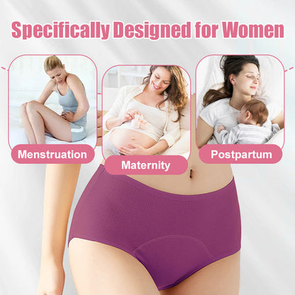 ☁️Breathable Comfort, Seamless Daily Wear✨ Women's High Waist Leak Proof Panties – Breathable Fabric & Soft Skin-Friendly ✨