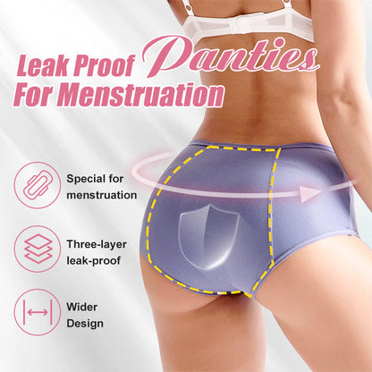 ☁️Breathable Comfort, Seamless Daily Wear✨ Women's High Waist Leak Proof Panties – Breathable Fabric & Soft Skin-Friendly ✨