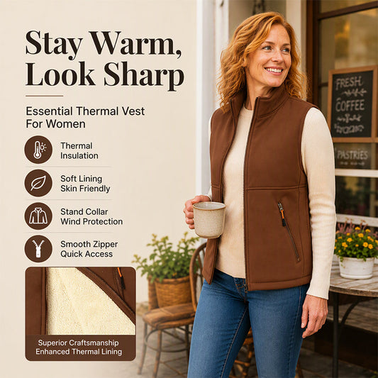 ✨Minimalist & Versatile, Stylish Stand Collar🧥 Women's Winter Thermal Stand Collar Vest – Easy to Style, Everyday Chic ✨