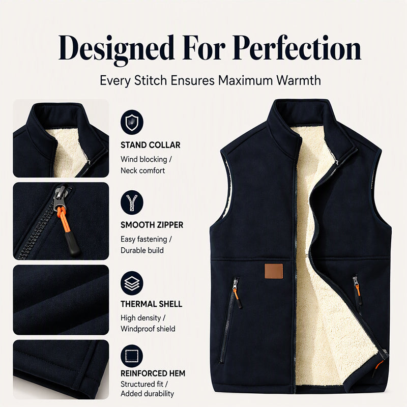 ✨Minimalist & Versatile, Stylish Stand Collar🧥 Women's Winter Thermal Stand Collar Vest – Easy to Style, Everyday Chic ✨