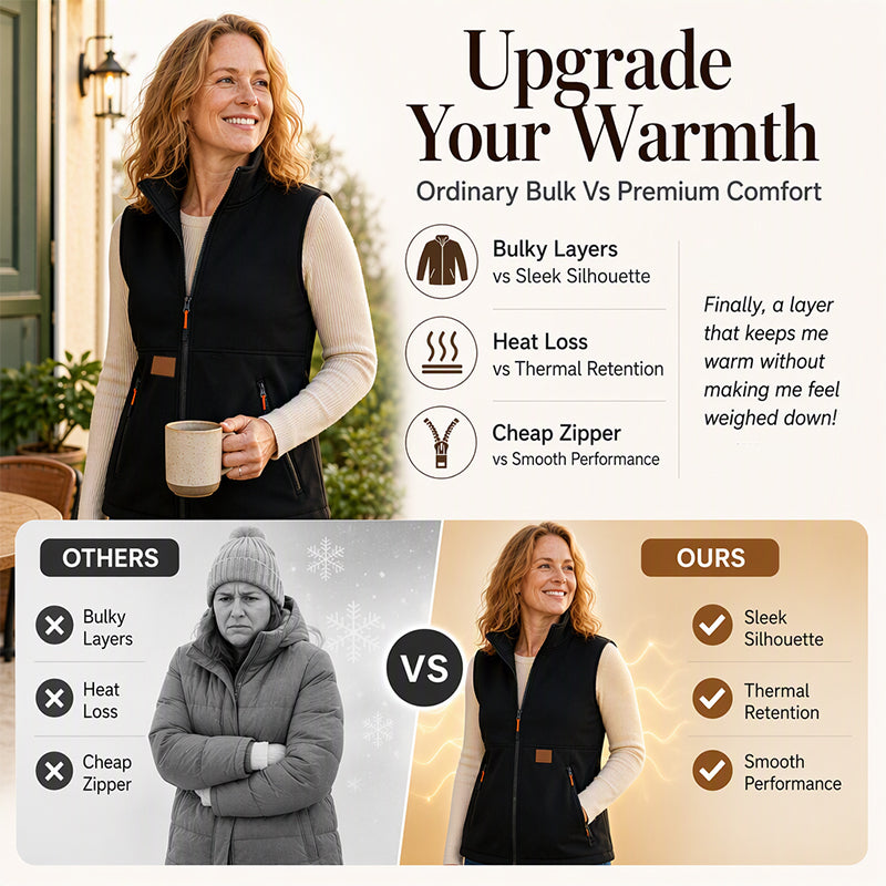 ✨Minimalist & Versatile, Stylish Stand Collar🧥 Women's Winter Thermal Stand Collar Vest – Easy to Style, Everyday Chic ✨