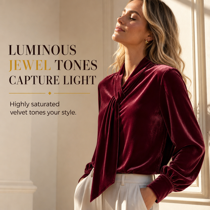 🎨Multi-Color & Multi-Size, Versatile Elegance👚 Women's Velvet Long Sleeve T-Shirt – 6 Colors & S-3XL ✨