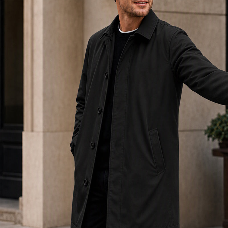 🧥Water-Resistant & Padded, Windproof Warmth❄️ Men's Water-Resistant Padded Trench Coat – Wind & Rain Protection, Fall/Winter Warmth ✨
