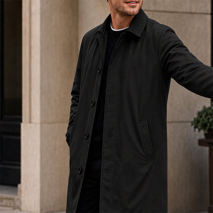 🧥Water-Resistant & Padded, Windproof Warmth❄️ Men's Water-Resistant Padded Trench Coat – Wind & Rain Protection, Fall/Winter Warmth ✨