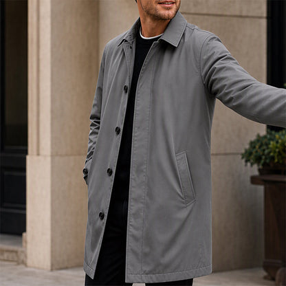 🧥Water-Resistant & Padded, Windproof Warmth❄️ Men's Water-Resistant Padded Trench Coat – Wind & Rain Protection, Fall/Winter Warmth ✨