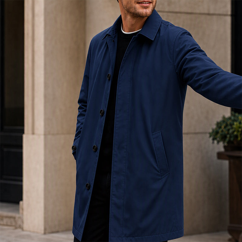 🧥Water-Resistant & Padded, Windproof Warmth❄️ Men's Water-Resistant Padded Trench Coat – Wind & Rain Protection, Fall/Winter Warmth ✨