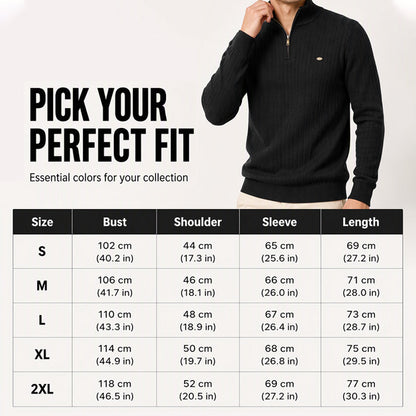 ⚡Half-Zip Design, Casual & Versatile🧶 Men's Mock Neck Half-Zip Knit Sweater – Half-Zip & Mock Neck, Comfortable & Stylish ✨