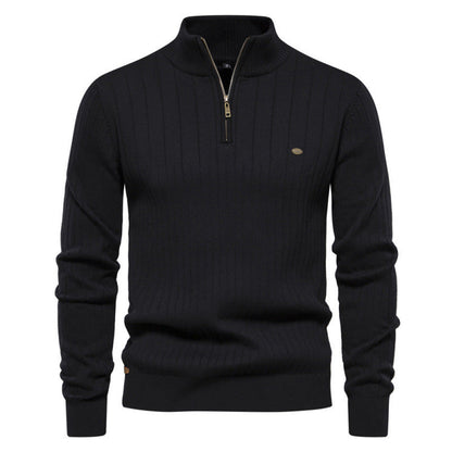 ⚡Half-Zip Design, Casual & Versatile🧶 Men's Mock Neck Half-Zip Knit Sweater – Half-Zip & Mock Neck, Comfortable & Stylish ✨