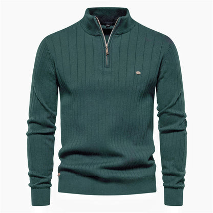 ⚡Half-Zip Design, Casual & Versatile🧶 Men's Mock Neck Half-Zip Knit Sweater – Half-Zip & Mock Neck, Comfortable & Stylish ✨