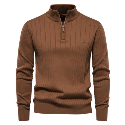 ⚡Half-Zip Design, Casual & Versatile🧶 Men's Mock Neck Half-Zip Knit Sweater – Half-Zip & Mock Neck, Comfortable & Stylish ✨