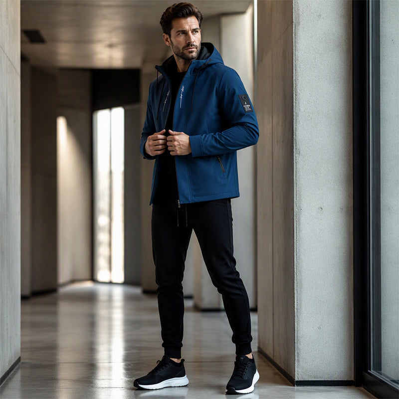 ☁️Comfortable Movement, Everyday Casual👖 Men's Sport Streetwear Set – Tapered Pants & Hooded Design, Relaxed & Easy ✨