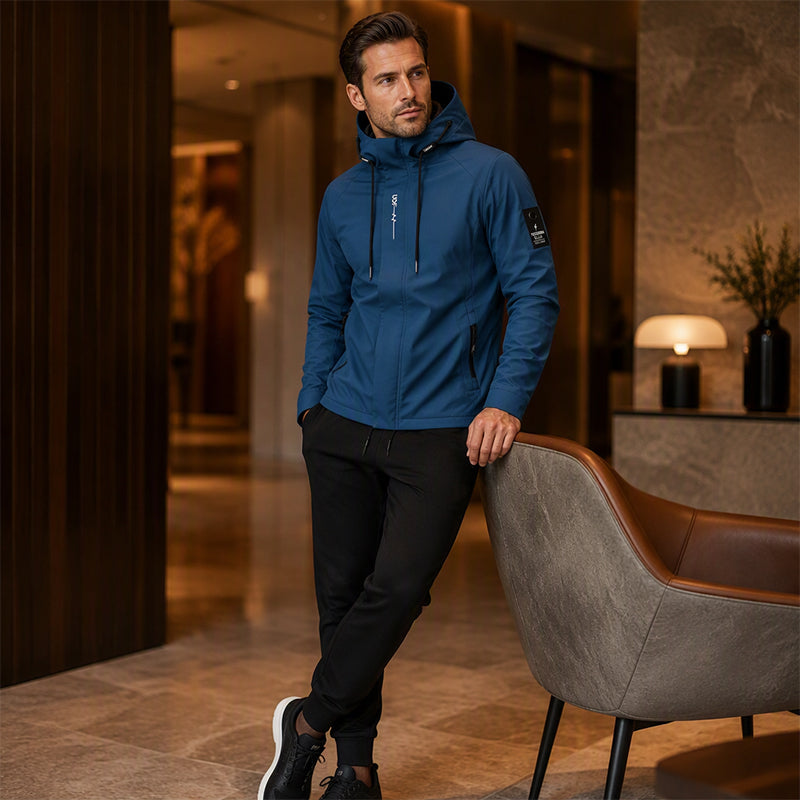 ☁️Comfortable Movement, Everyday Casual👖 Men's Sport Streetwear Set – Tapered Pants & Hooded Design, Relaxed & Easy ✨