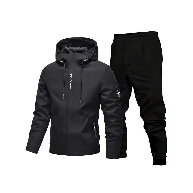 ☁️Comfortable Movement, Everyday Casual👖 Men's Sport Streetwear Set – Tapered Pants & Hooded Design, Relaxed & Easy ✨