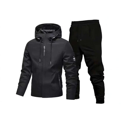 ☁️Comfortable Movement, Everyday Casual👖 Men's Sport Streetwear Set – Tapered Pants & Hooded Design, Relaxed & Easy ✨