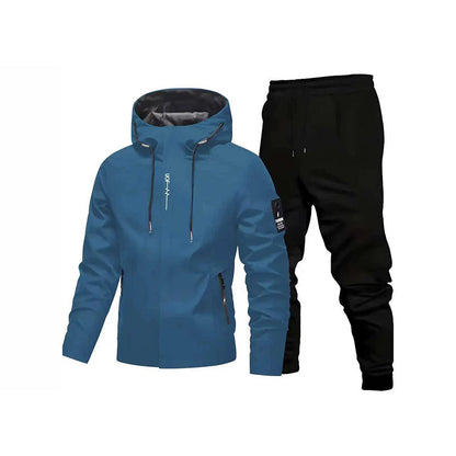 ☁️Comfortable Movement, Everyday Casual👖 Men's Sport Streetwear Set – Tapered Pants & Hooded Design, Relaxed & Easy ✨