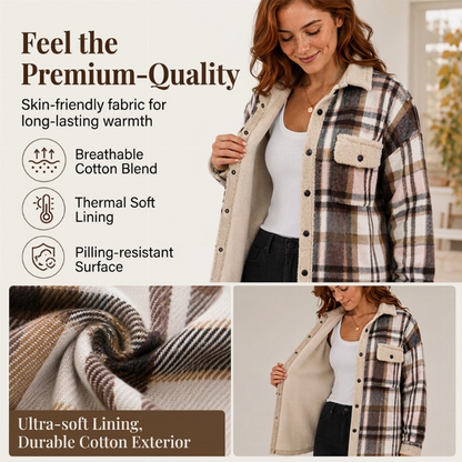 ☁️Comfortable & Lightweight, Layer-Friendly🧥 Women's Color-Blocked Plaid Outerwear – Lightweight Fabric | Easy Layering, Everyday Practicality ✨