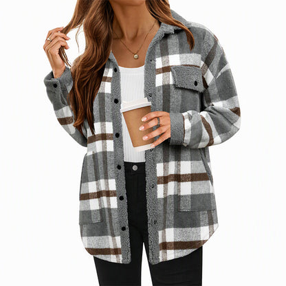 ☁️Comfortable & Lightweight, Layer-Friendly🧥 Women's Color-Blocked Plaid Outerwear – Lightweight Fabric | Easy Layering, Everyday Practicality ✨